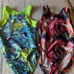 Colorful Swirl Patterned Leotards Child Large